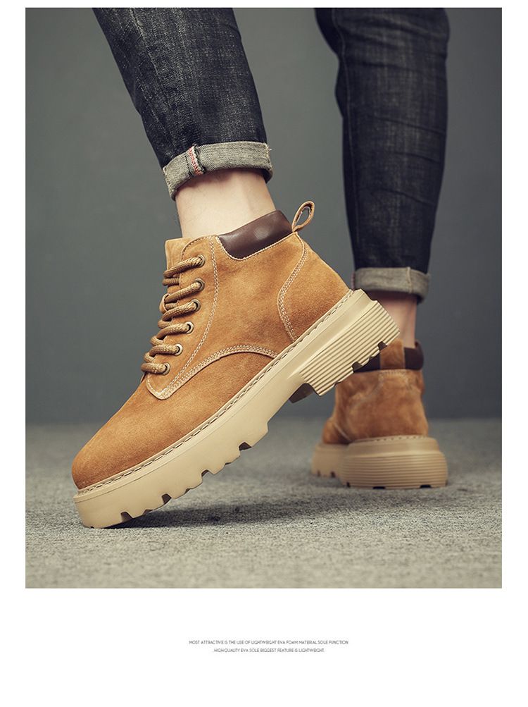 Handgemachte Leder Herrenschuhe Retro Outdoor Plateau Freizeitschuhe Low-Top Werkzeugschuhe_voghion.com