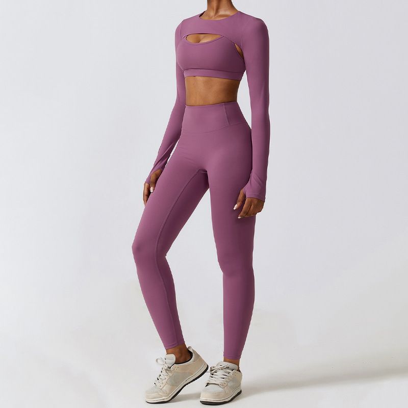 Abbigliamento da yoga LazyZoom per donna, completo da allenamento per la corsa e il fitness estivo di alta qualità, con sensazione di nudità, schiena bella e ad alta elasticità._voghion.com