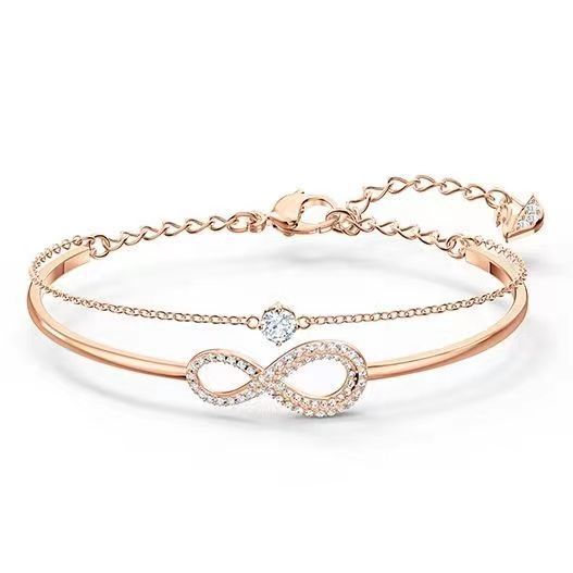 Collar y pulsera de mujer con superposición romántica de amor eterno, joyería noble de lujo, regalo para novia_voghion.com