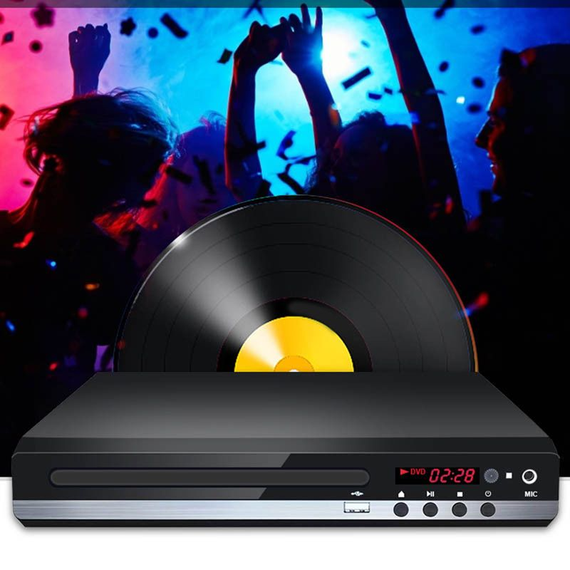 Hitech DVD HD-kompatibel 2.1 Stereo Lydeffekt AV Output Plug Play VCD CD Disc Medieafspiller Videotilbehør_voghion.com