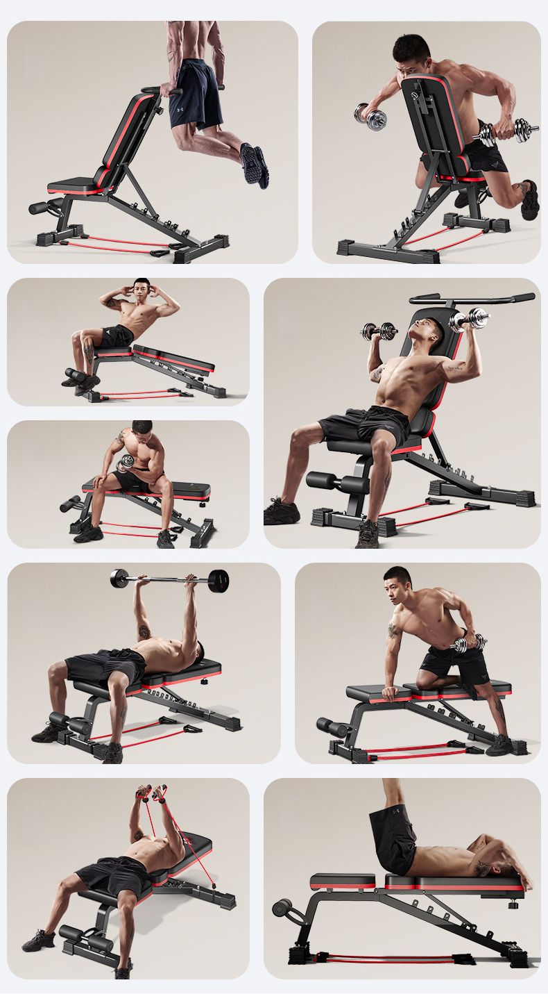 Supino com halteres, cadeira de ginástica dobrável multifuncional Fly Bird para homens, equipamento para abdominais_voghion.com