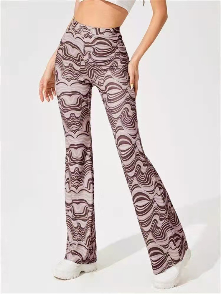 Women's water ripple yoga casual pants flared pants spring and summer_voghion.com