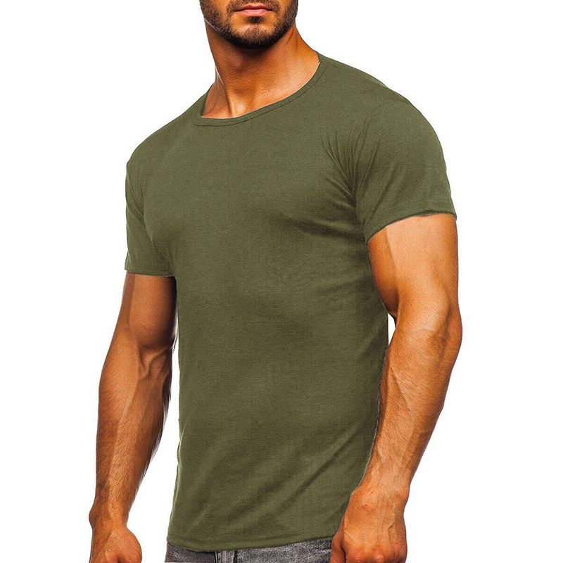2023 Summer Round Neck Backing Short sleeved Inner Top Men's T-shirt_voghion.com