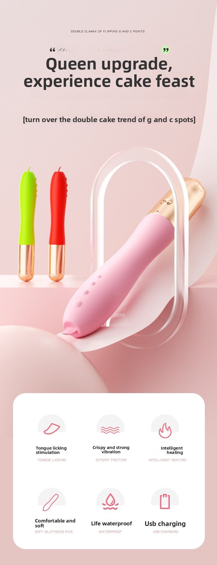 Queen Tongue Licking Stick Automatic Tongue Licking Girls Private Parts Massage Vibrating Stick Adult Sex Products_voghion.com