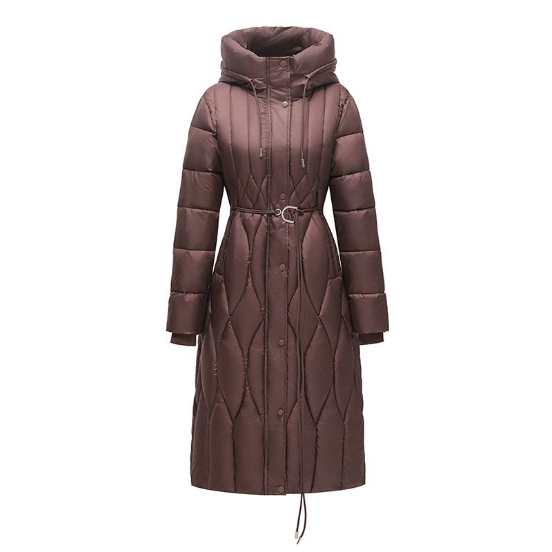 Giù Donna Lungo Sopra Il Ginocchio Nuovo Stile, Vita Cinching, Snellente E Mantiene Caldo. Giacca Invernale In Cotone, Spessa_voghion.com