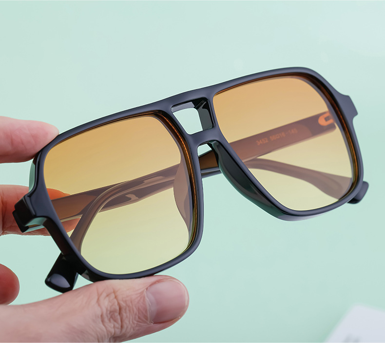 ActiveGo European And American Retro Double Bridge For Men Large Frame Driving Sunglasses Men's Outdoor Hiking Sun Protection_voghion.com