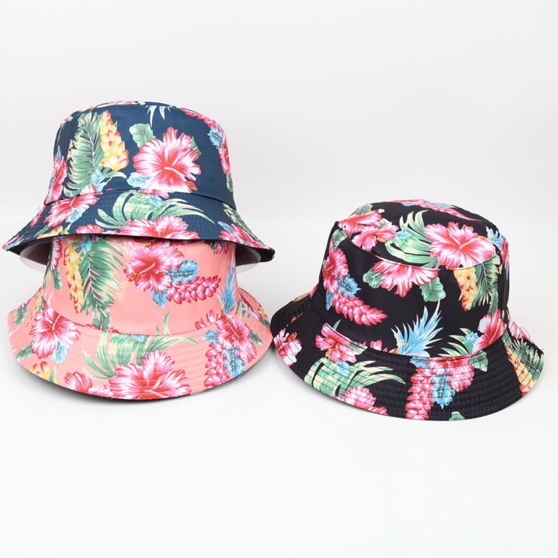 Cappello da pescatore con stampa digitale floreale, alla moda e versatile_voghion.com