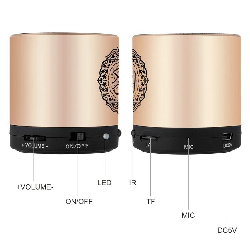 Kur'anski muslimanski zvučnik, pametni prijevod Kur'ana, mali prijenosni daljinski upravljač, Bluetooth MP3 FM IF player, Ramazanski Hj pokloni_voghion.com