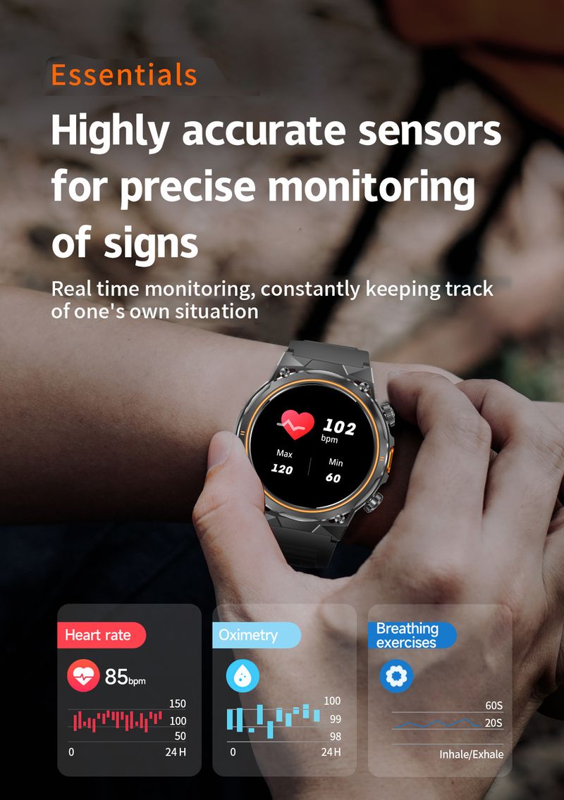 Smart Watch With Bluetooth Calling - 1.85" Round HD Display, Heart Rate & Blood Oxygen Monitor, 14-Day Battery Life_voghion.com