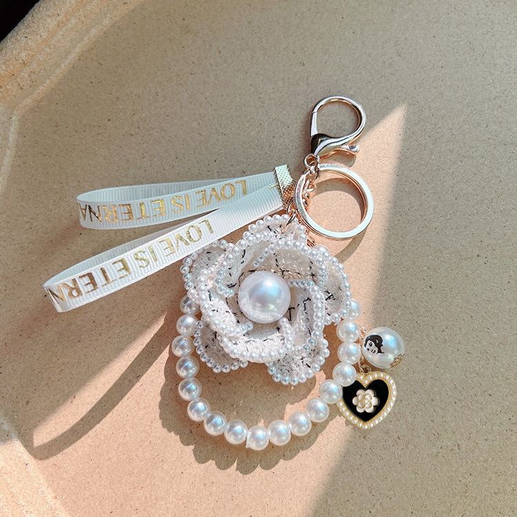 Koreanesch Versioun Pärel Element Camellia Keychain Sak Unhänger kreativ onofhängeg entworf Wueren_voghion.com