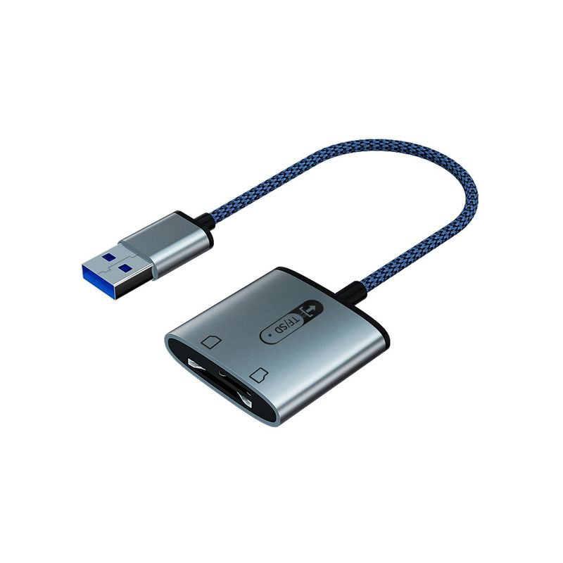 Kunjiuyou TF Plug And Play Dual Slot USB 3.0 High Speed Data Transmission 2 in 1 Camera Memory Card Reader Computer_voghion.com