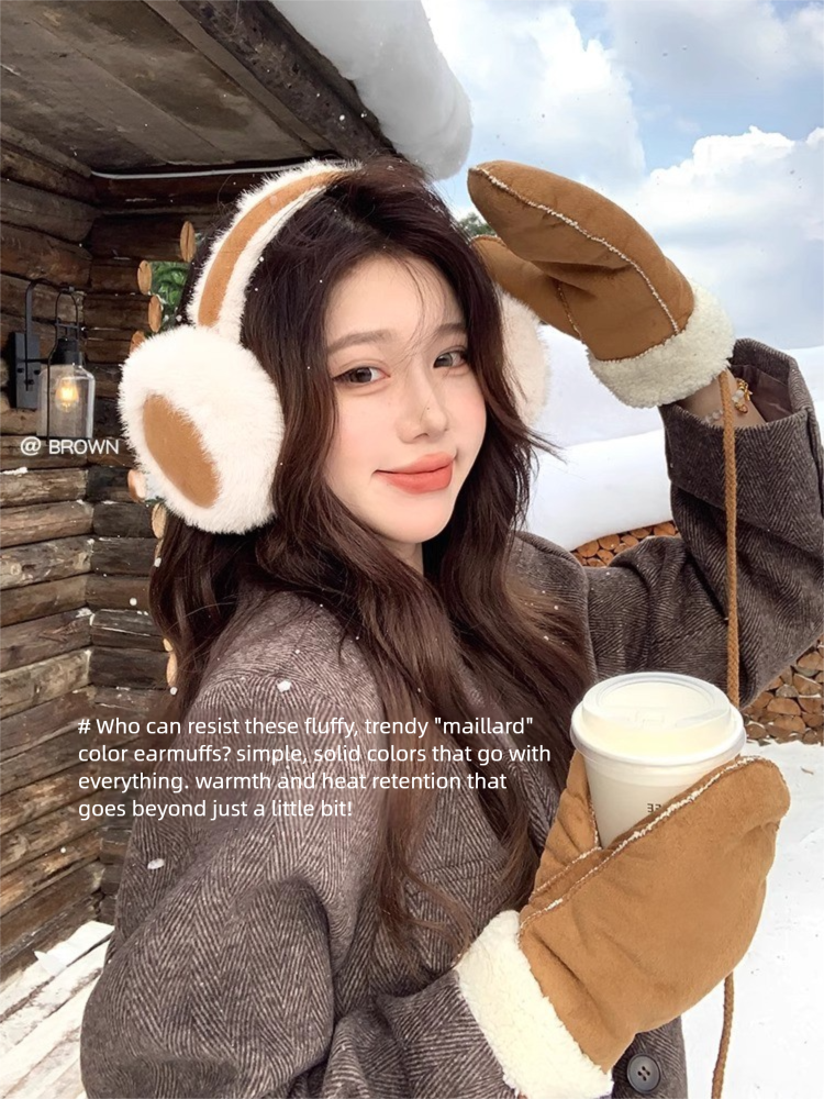 Protetores de orelha de inverno felpudos e quentinhos para mulheres e homens, ideais para andar a cavalo._voghion.com