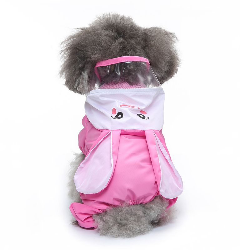 Haustier Vierbeiner Kleine Brust Zurück Reflektierende Hund Regenmantel Taille Tasche Schwanz Ente Stil_voghion.com