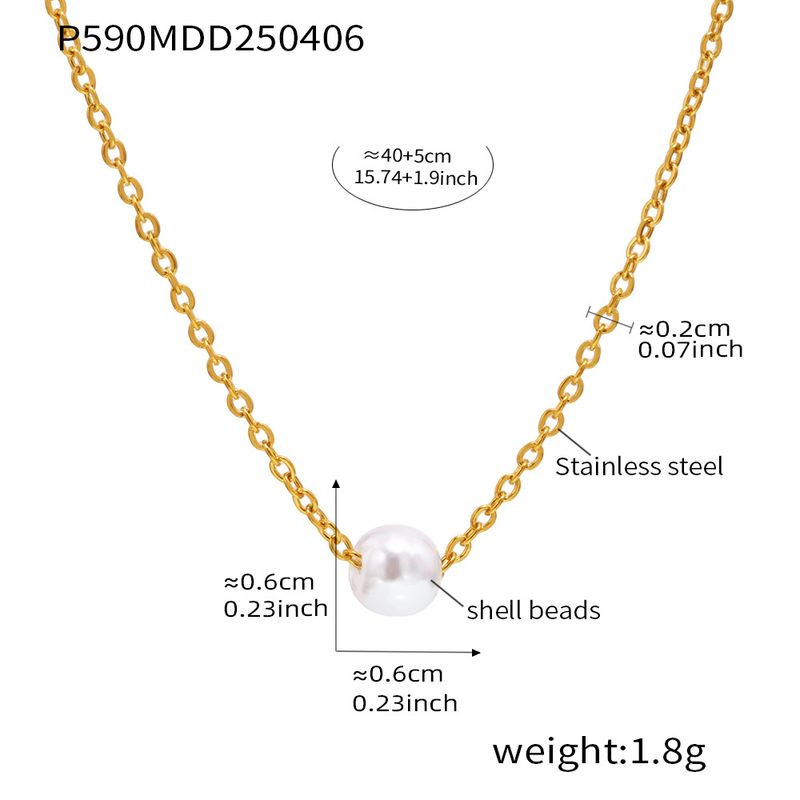 Sugar Cube Light Luxury Style Six Pearl Necklace Women's High End Light Luxury Niche Versatile Clavicle Chain Titanium Steel Does Not Fade_voghion.com