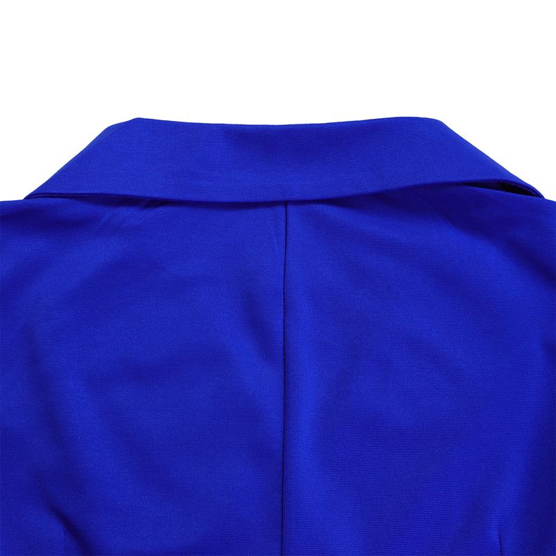 Damenbekleidung Damenmode Temperament Zweireihiger Anzugkragen Einfarbiges Kleid Mittellanges Kleid_voghion.com