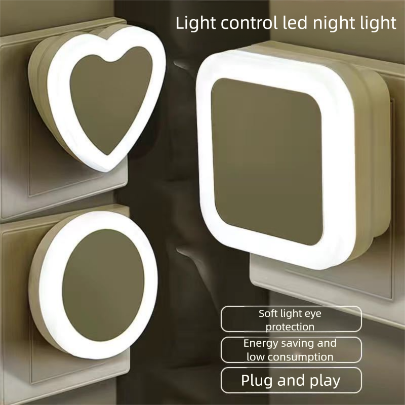 Control Sensor Plug-in Schlafzimmer LED Nacht Nachtlicht Kinder Schlaf Wand Lampe Energiesparende_voghion.com