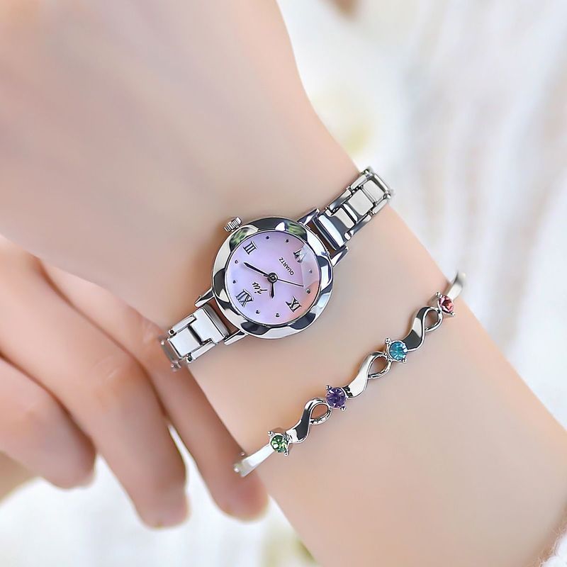 Maple Bridge Literary Forest Style Metal Elegant White-collar Chain Women's Middle School Student Simple Leisure Watch_voghion.com