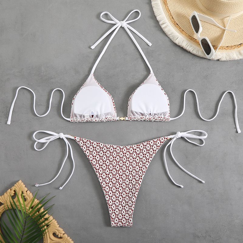 2025 Two-Piece Swimsuit Sexy Halter Tie Bikini Swimwear For Women_voghion.com