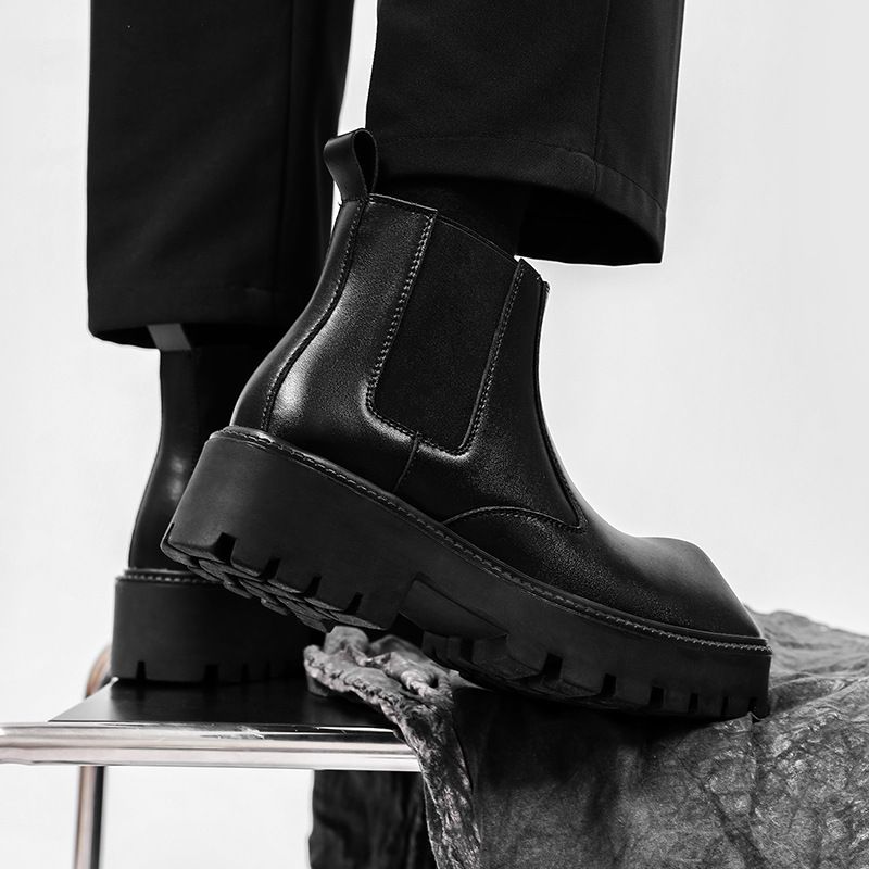 Thick Bottom British Heightening Martin Boots Leather Shoes Hundred Models Men's Boots_voghion.com