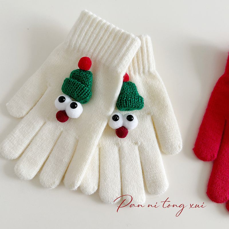 Nowe 2024 Boże Narodzenie Czerwone Rękawiczki Palcowe Damskie Zimowe Studentki Urocza Para Koreańska Wersja Grube Ciepło Rowerowe Dotykowe_voghion.com