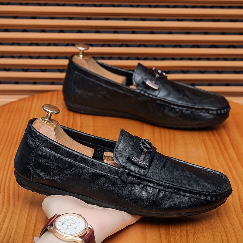 2025 Sommer Neue Le Fu Low Cut Casual Leder, Weiche Sohle, Verschleiß-Beständig Bean Schuhe, herren Leder Schuhe 6Aa8_voghion.com