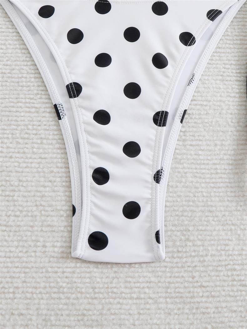 Ženska oblačila Novi retro bikini z vezalkami in ovratnikom, razcepljenim trikotnikom_voghion.com