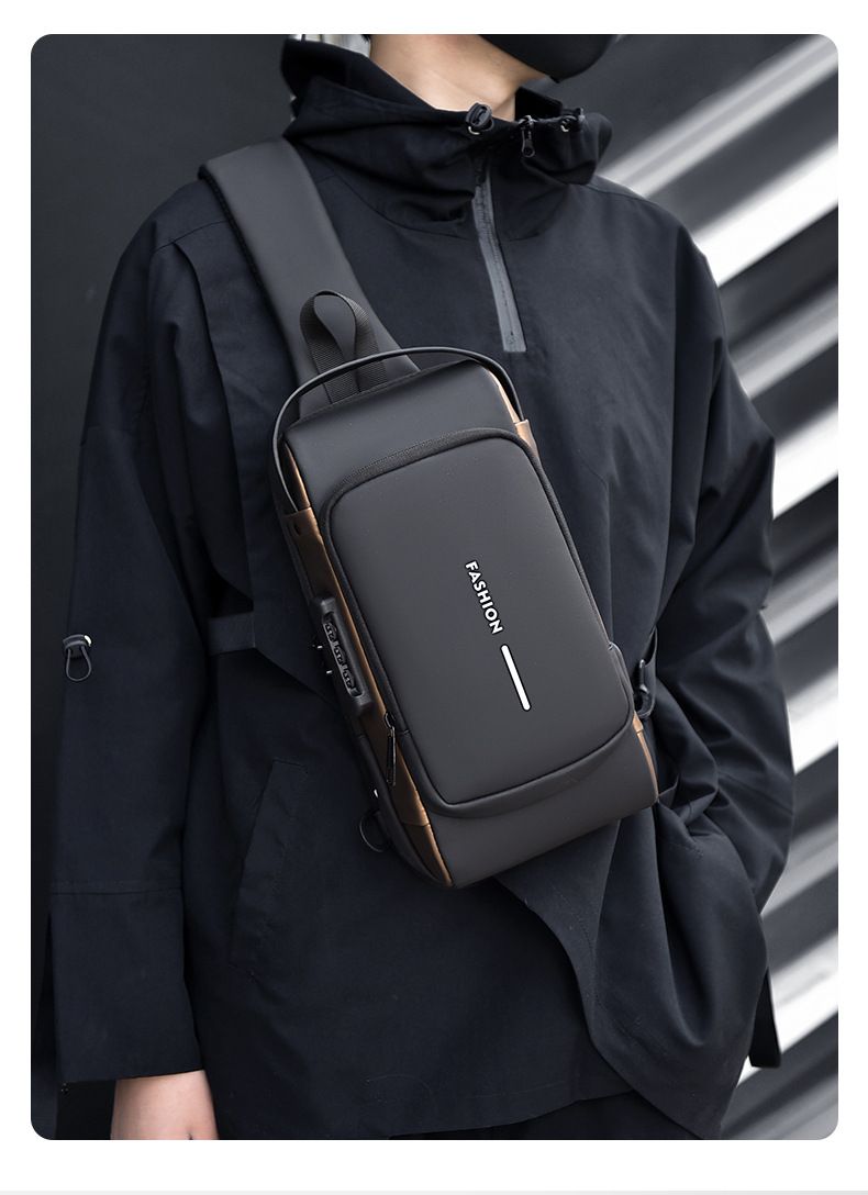 Men's Lightweight Crossbody Sling Bag - Waterproof Nylon Chest Bag For Travel, Gym & Daily Use, Large Capacity With Adjustable Strap_voghion.com