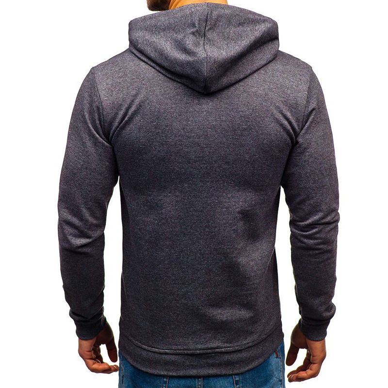 Lockerer Herrenpullover Einfarbiger Kapuzenpullover für Jugendliche_voghion.com