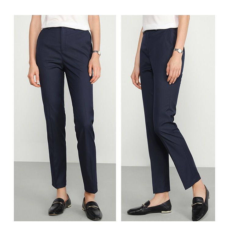 Women's Straight Leg Dress Pants - Mid Rise Office Trousers With Stretch, High Waist Professional Work Pants, Flowy Wide Leg Pants For Business Casual_voghion.com