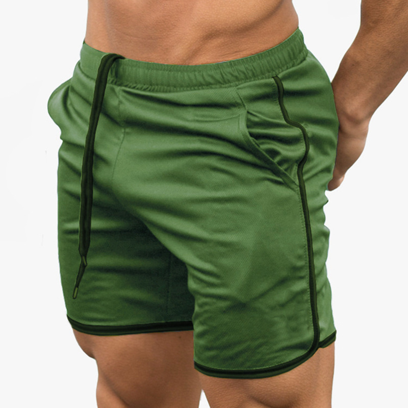 Muscle Fitness Sports Shorts Thin Mesh Quick Drying Casual Running Breathable Capris Mid pants Men's_voghion.com