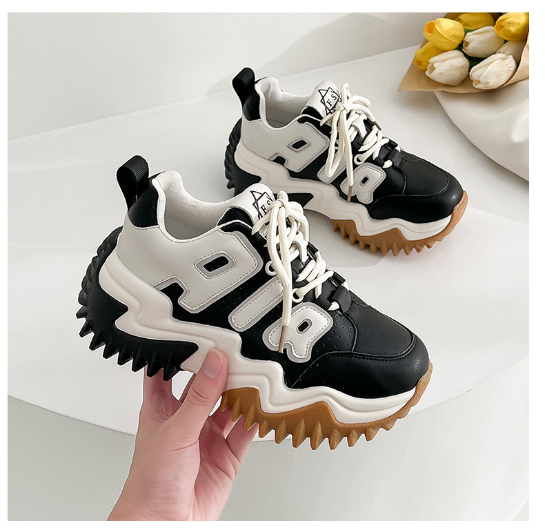 Genuine Leather Daddy Shoes Women's 2023 Spring New Casual Sports All-Match Thick-Soled Foreign Trade Wholesale_voghion.com
