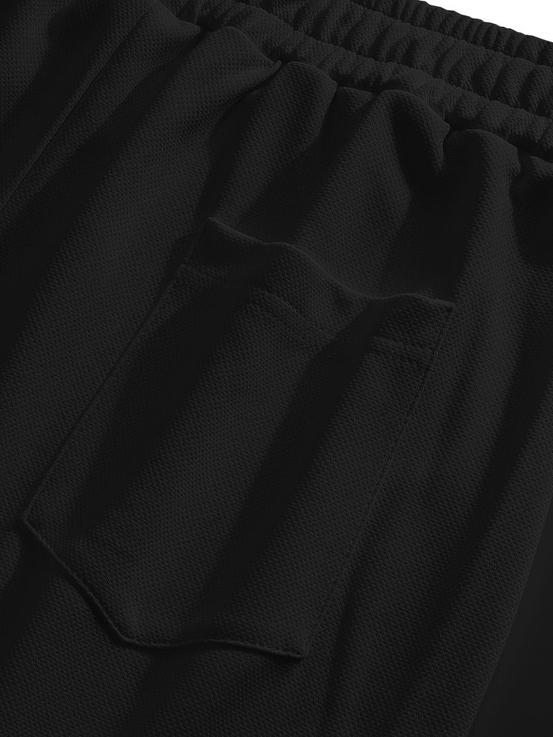 Ensemble short et short à manches courtes et col ras du cou pour homme, style hip-hop, décontracté, tendance, style américain, respirant et ample_voghion.com