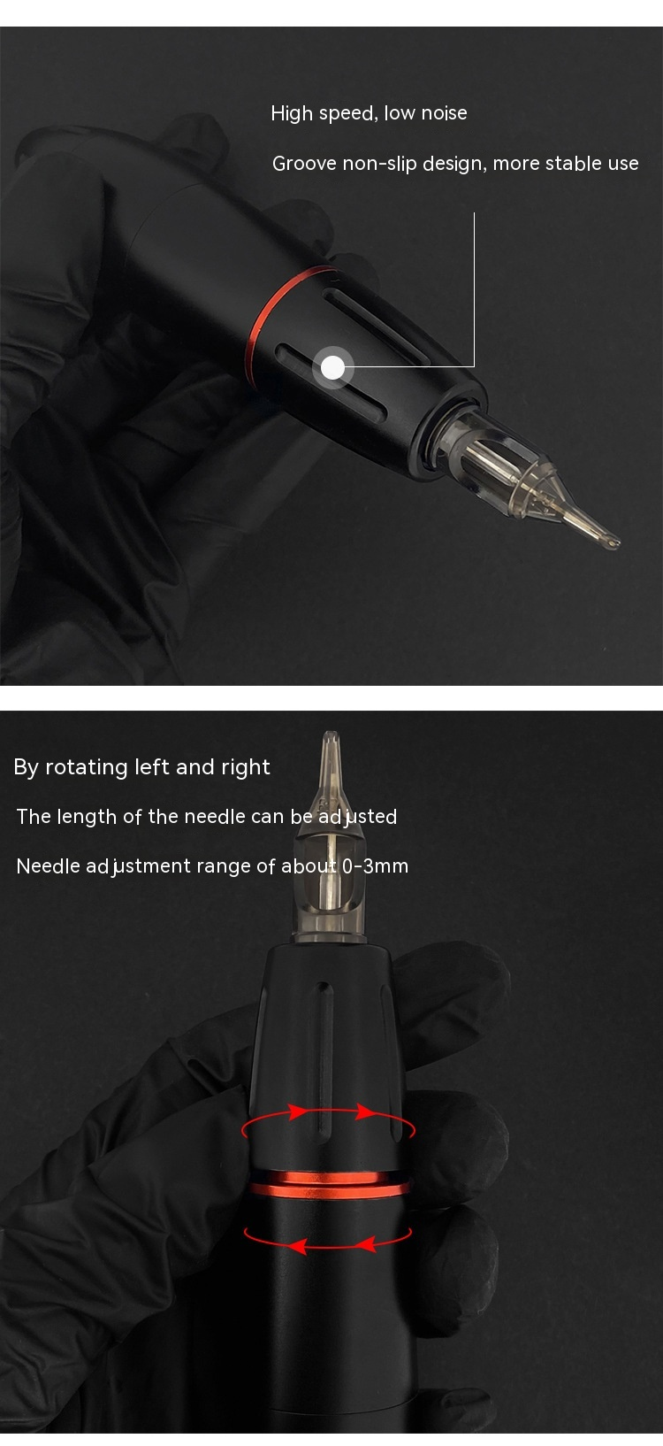 Ou Liang Black Gold Bullet Motor Pliiatsi komplekt Tööriistad Võimsad tätoveerimisseadmed_voghion.com