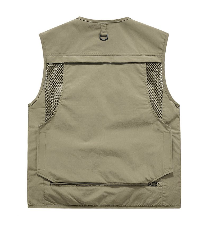 "Men's Outdoor Utility Vest – Lightweight Mesh Workwear With Multiple Pockets, Breathable Fishing & Hiking Vest, Photography_voghion.com