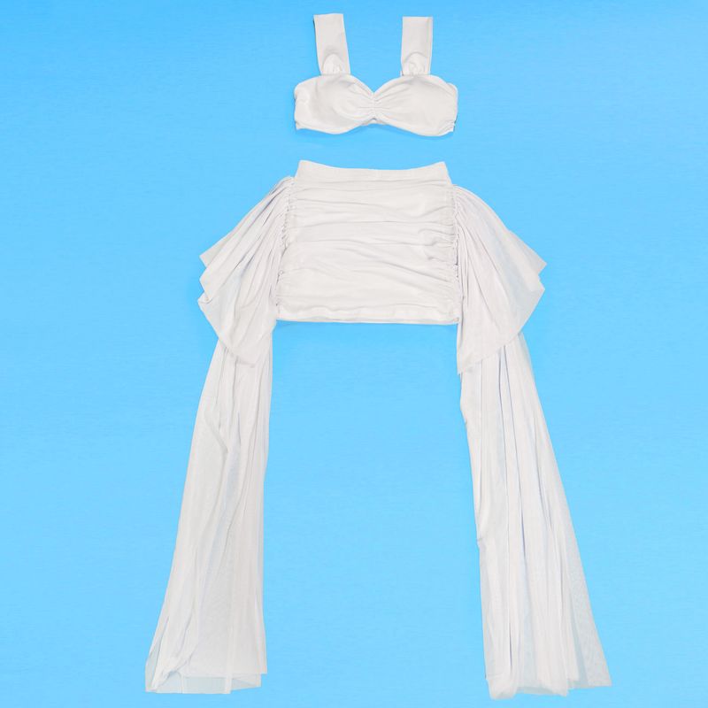 Ensemble deux pièces jupe à volants décontractée pour femme_voghion.com