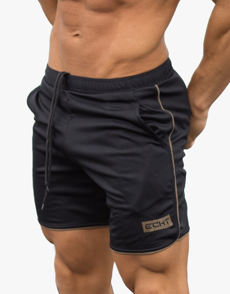 Muscle Fitness Sports Shorts Thin Mesh Quick Drying Casual Running Breathable Capris Mid pants Men's_voghion.com