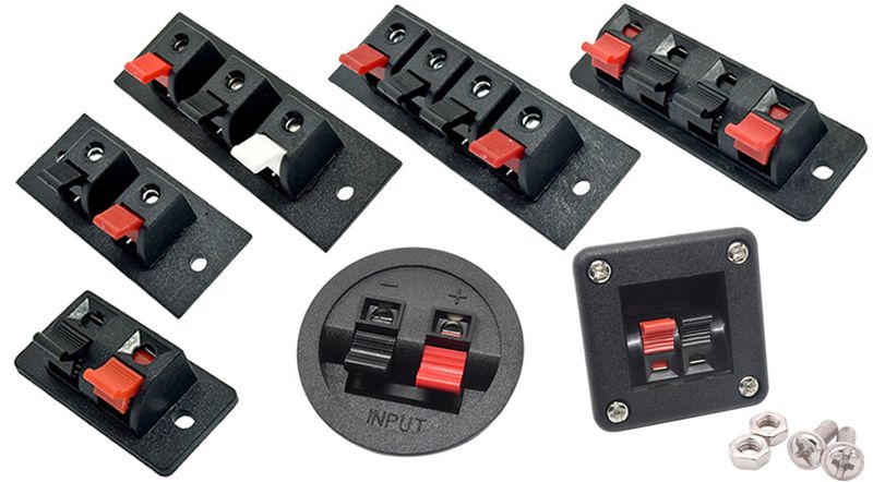 2pcs 6pcs 10pcs 2 3 Position Connector Terminal Push In Jack Load Spring 4 Pins Audio Speaker Terminals Plug Socket_voghion.com