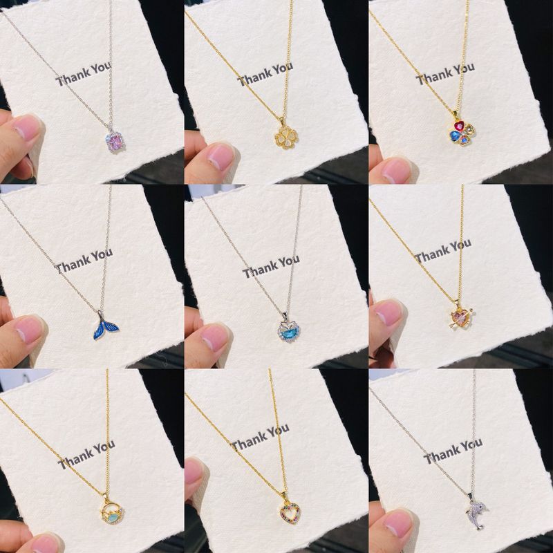 Collier en acier titane coloré de style pastoral Dopamine, bijoux de chaîne de clavicule de conception personnalisée à la mode_voghion.com