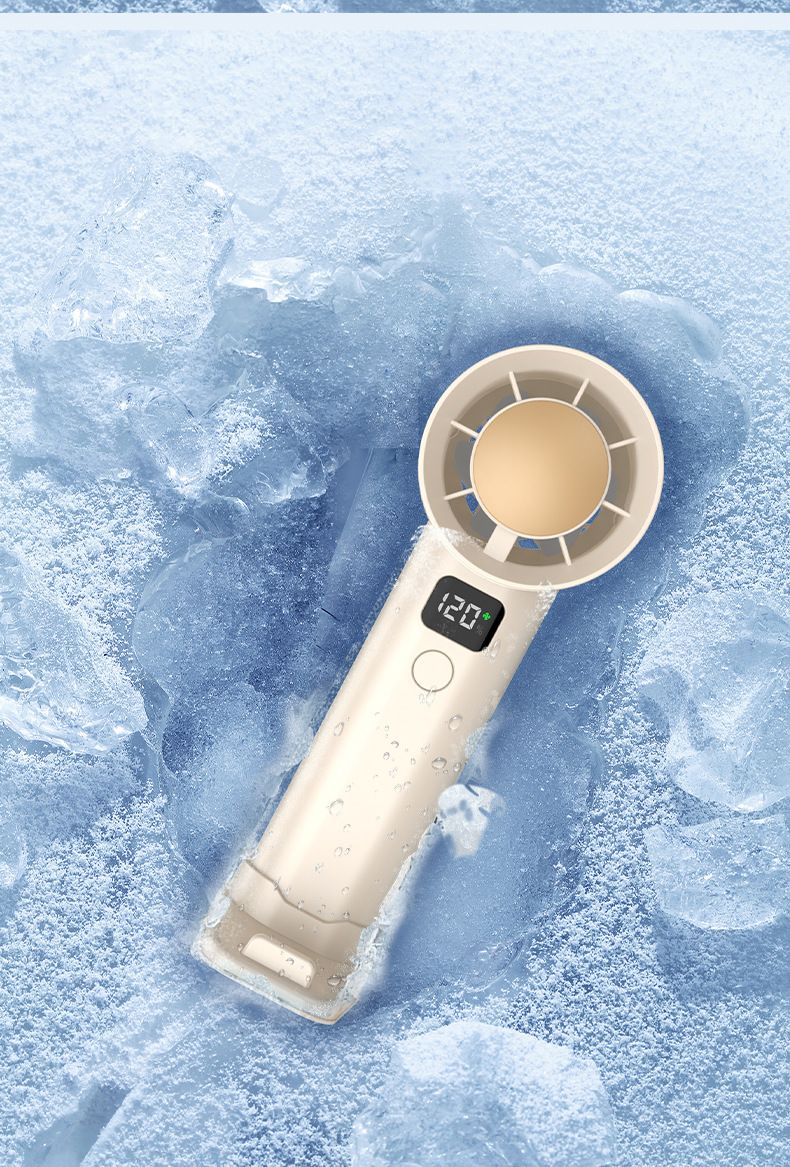 Smart Handheld Fan With Digital Display - USB Rechargeable Mini & Portable For Desktop & Outdoor Use_voghion.com