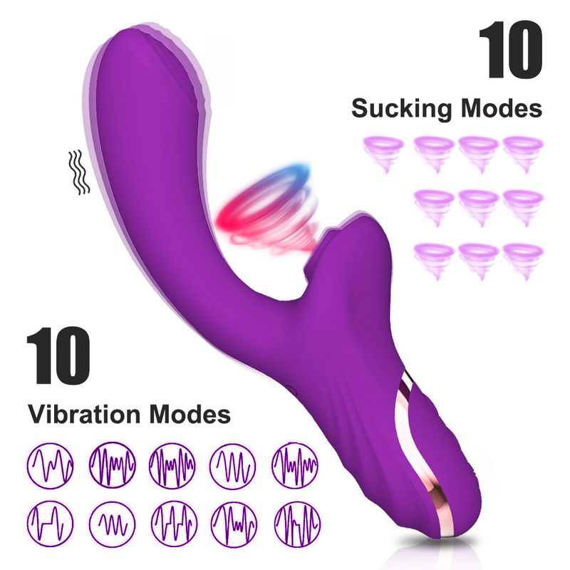 Saugender Vibrations-Schlagmassagestab für Damen_voghion.com