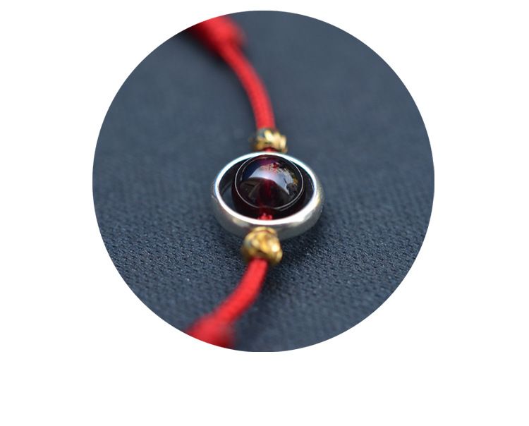 Accessori per gioielli con perline per donne, cavigliera semplice in stile coreano con granato rosso_voghion.com