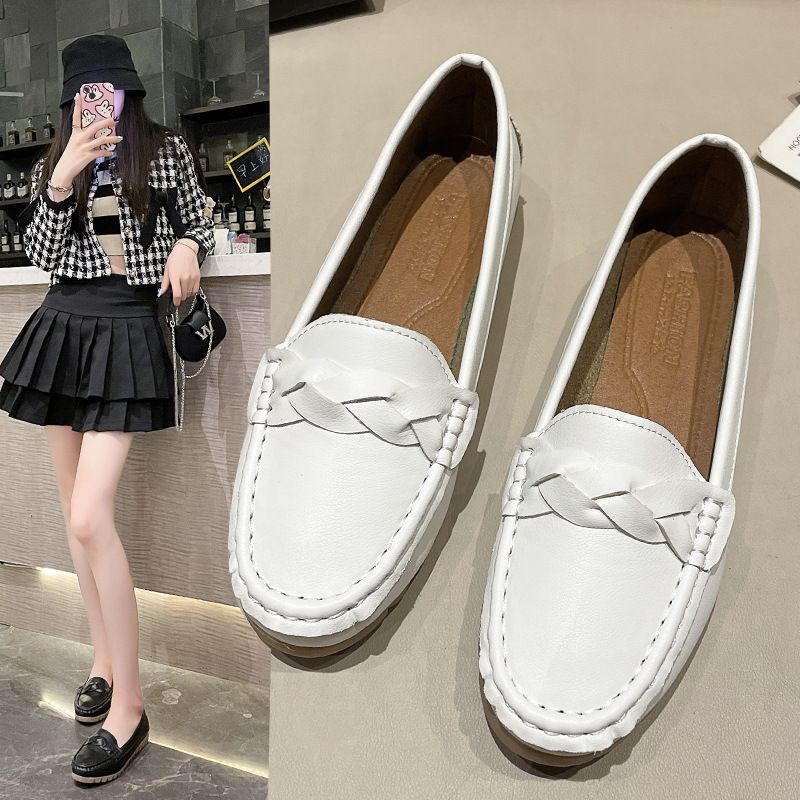 Women's Single 2024 New Spring Fairy Style Gentle Soft Sole Flat Shoes Shallow Mouth Versatile Loafers_voghion.com