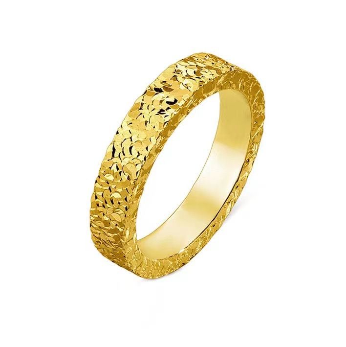 Super shiny crushed ice ring Fashionable and light luxury personality plated ring Classic stacking women's popular ring_voghion.com