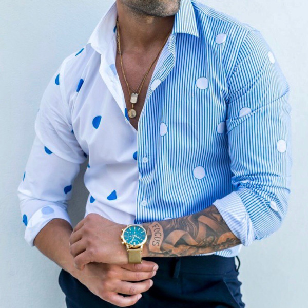 Camicia stampata slim a maniche lunghe da uomo di nuova moda 2022 Camicie casual nere Top Camicie da atleta per uomo918_voghion.com
