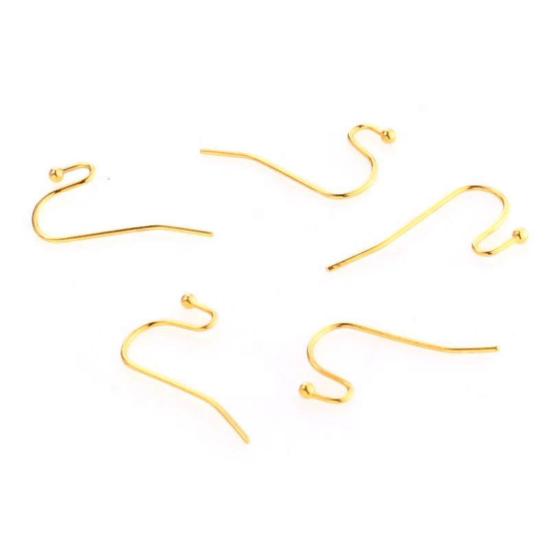 Aço inoxidável 316L com gancho de orelha queimado, contas soldadas, brincos de bola faça você mesmo, 100 peças/pacote_voghion.com