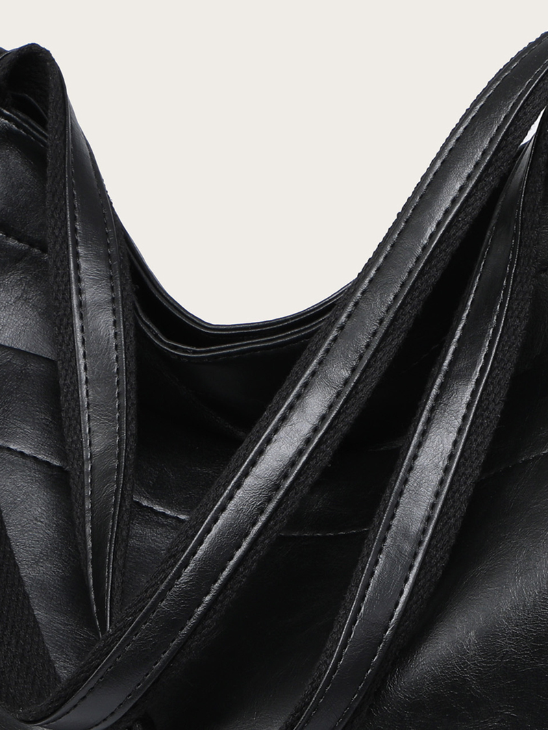 Pocket Women's Soft Handheld One Shoulder Oil and Wax Leather Large Capacity Fashion New Tote Bag_voghion.com