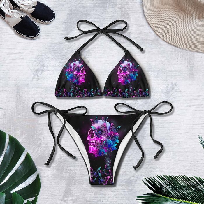 Women's Clothing New Bikini Custom Printed Strap Swimsuit Set Backless Two Piece Swimsuit_voghion.com