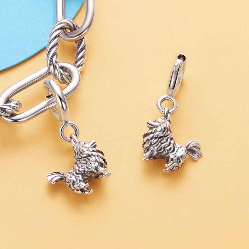 Medaillon-Anhänger mit Pomeranian-Motiv, Sterlingsilber_voghion.com