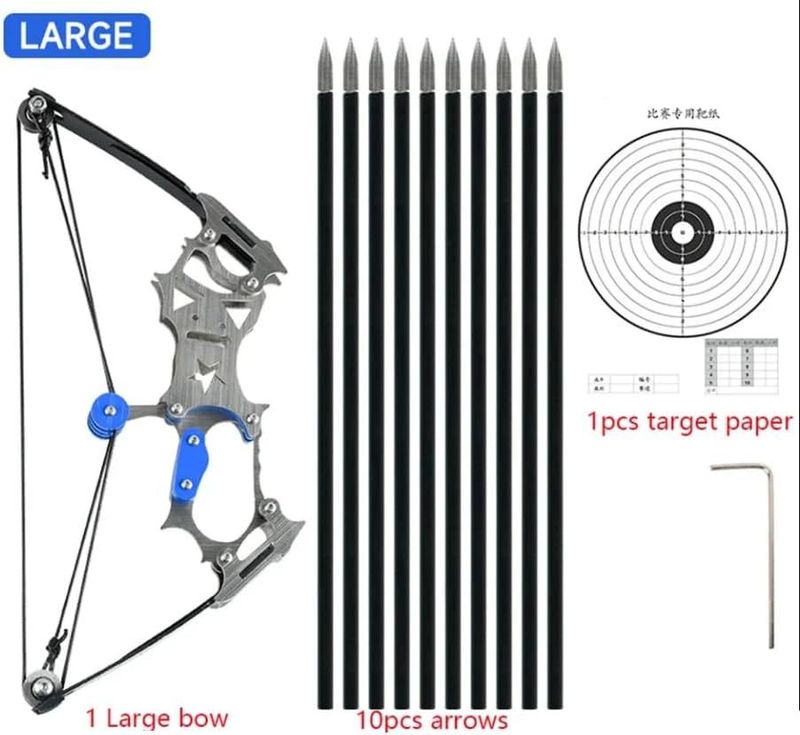 1 Set Indoor And Outdoor Decompression Bowstring Set Mini 304 Stainless Steel Compound Bow Small Pulley Bow Arrow Shooting_voghion.com