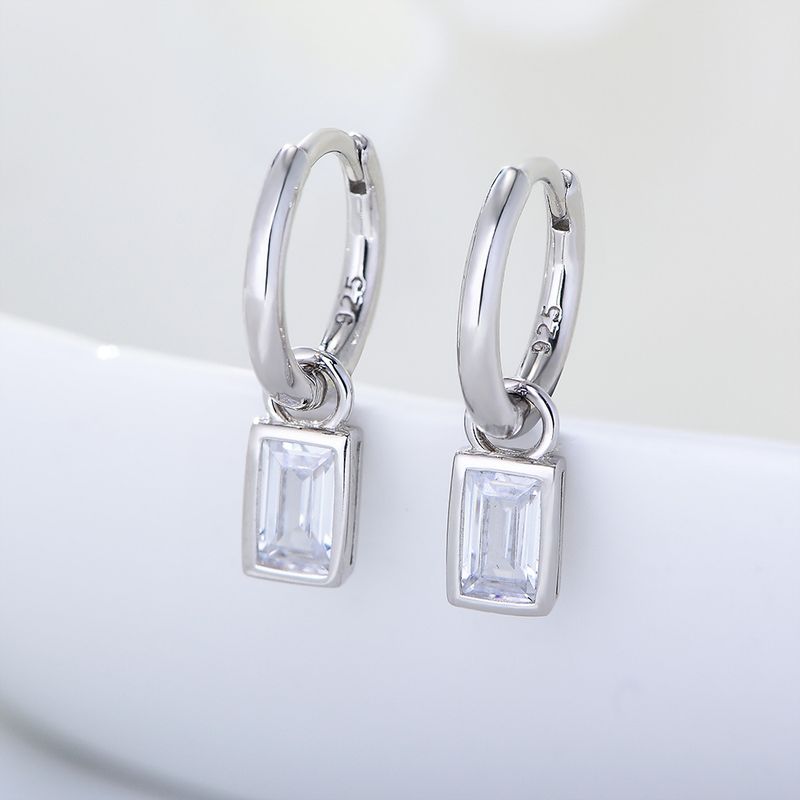 Gioielli da donna in argento sterling 925, orecchini geometrici quadrati con zirconi, piccoli orecchini con personalità, orecchini da donna con temperamento_voghion.com